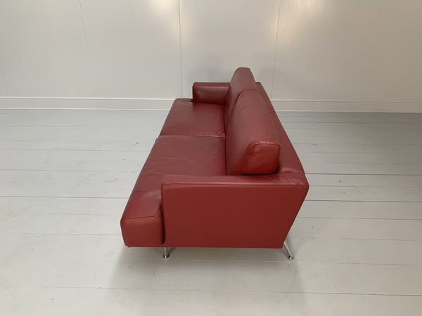 Cassina 253 Nest 2.5 - Seat Sofa & Bench Footstool - In Red Pelle Leather @ REHAUS