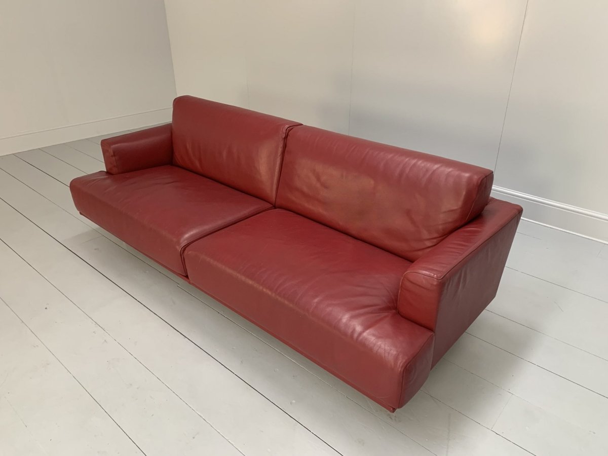 Cassina 253 Nest 2.5 - Seat Sofa & Bench Footstool - In Red Pelle Leather @ REHAUS