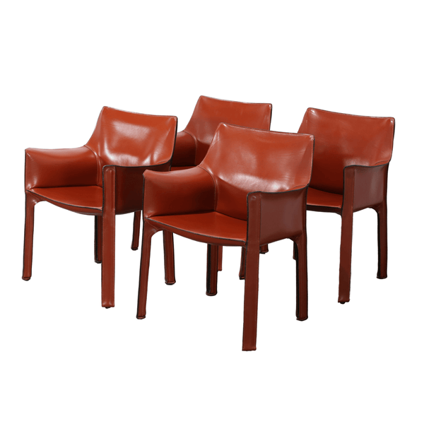 Cassina 413 Cab Armchairs by Mario Bellini, Set of Four