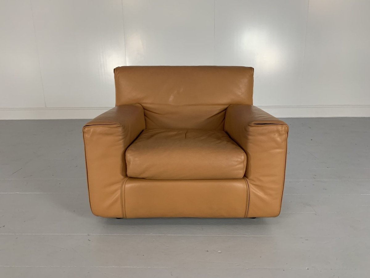 Cassina Sofa & 2 Armchairs - In Tan Brown Leather @ REHAUS