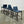 Cattelan Italia Arcadia Blue Leather Bar Stools by Paolo Cattelan, Set of Four @ REHAUS