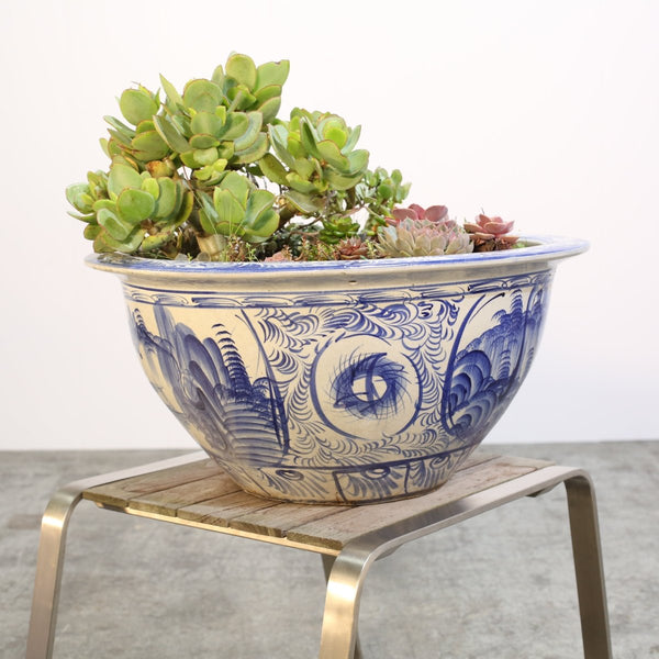 Ceramic Plant Bowls with Succulents, Set of Two @ REHAUS