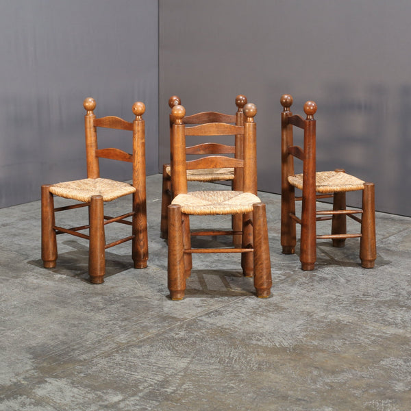 Charles Dudouyt Vintage Oak Dining Chair @ REHAUS