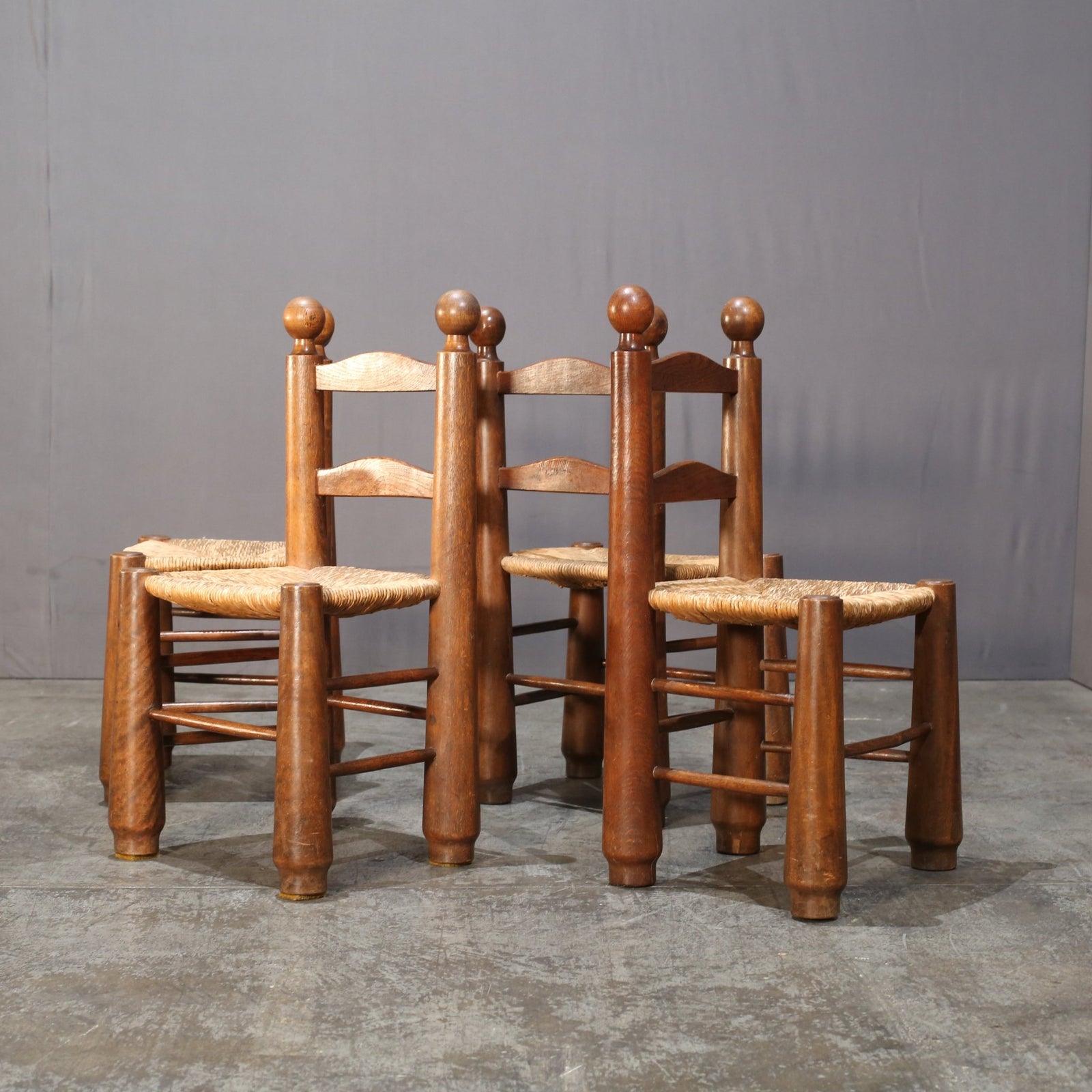 Charles Dudouyt Vintage Oak Dining Chair @ REHAUS