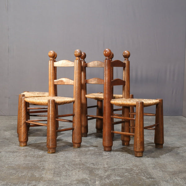 Charles Dudouyt Vintage Oak Dining Chair @ REHAUS