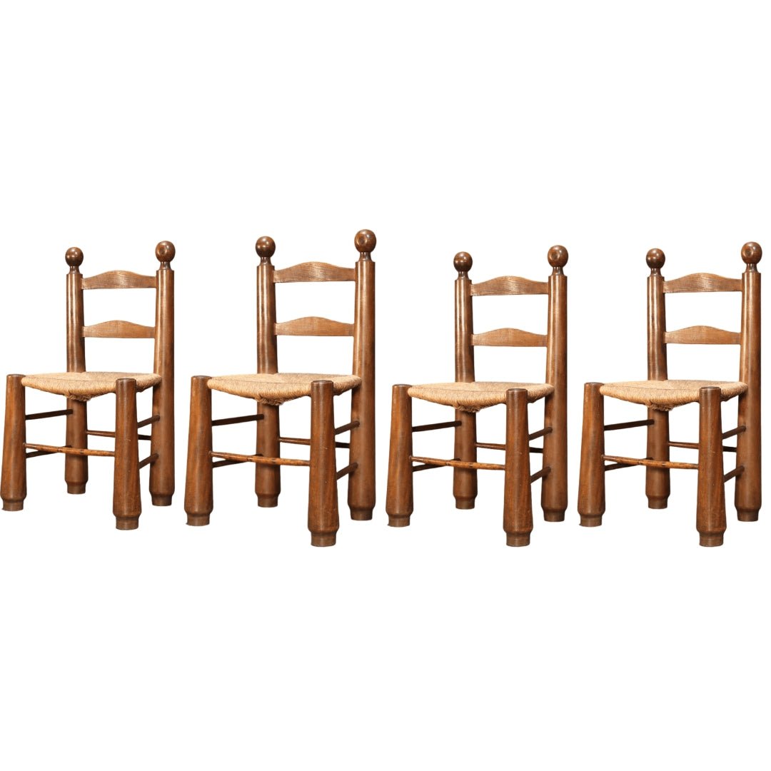 Charles Dudouyt Vintage Oak Dining Chair @ REHAUS