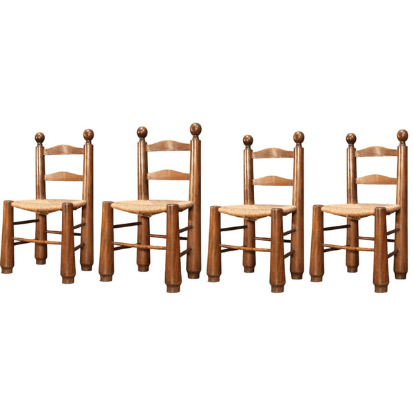 Charles Dudouyt Vintage Oak Dining Chair @ REHAUS