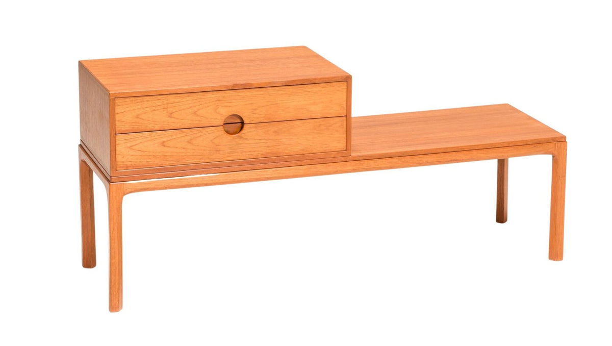 Danish Kai Kristiansen for Aksel Kjersgaard Teak Hallway Bench With Two Drawers - REHAUS - Danish Kai Kristiansen