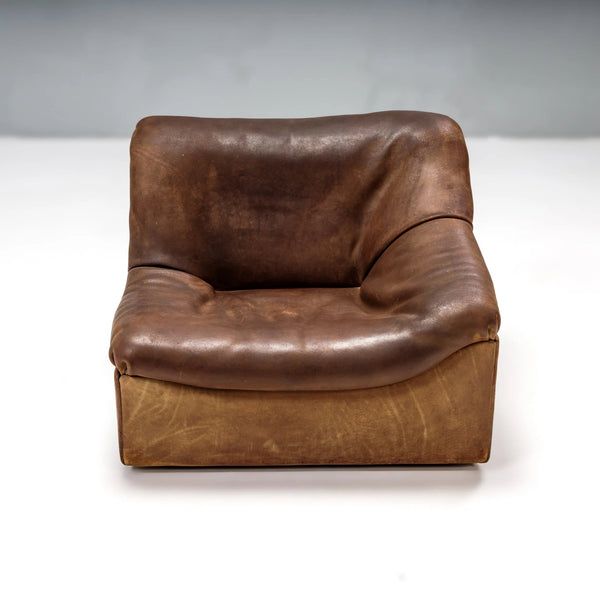 De Sede DS46 Brown Leather Sectional Sofa, 1970s, Set of 3 - REHAUS - De Sede