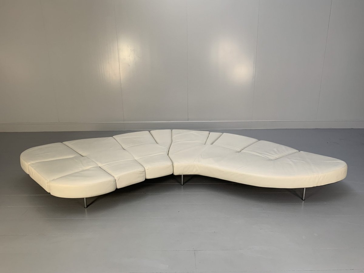 Edra Flap FLP010 SX Sofa - In White Leather @ REHAUS