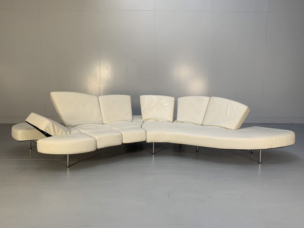 Edra Flap FLP010 SX Sofa - In White Leather @ REHAUS
