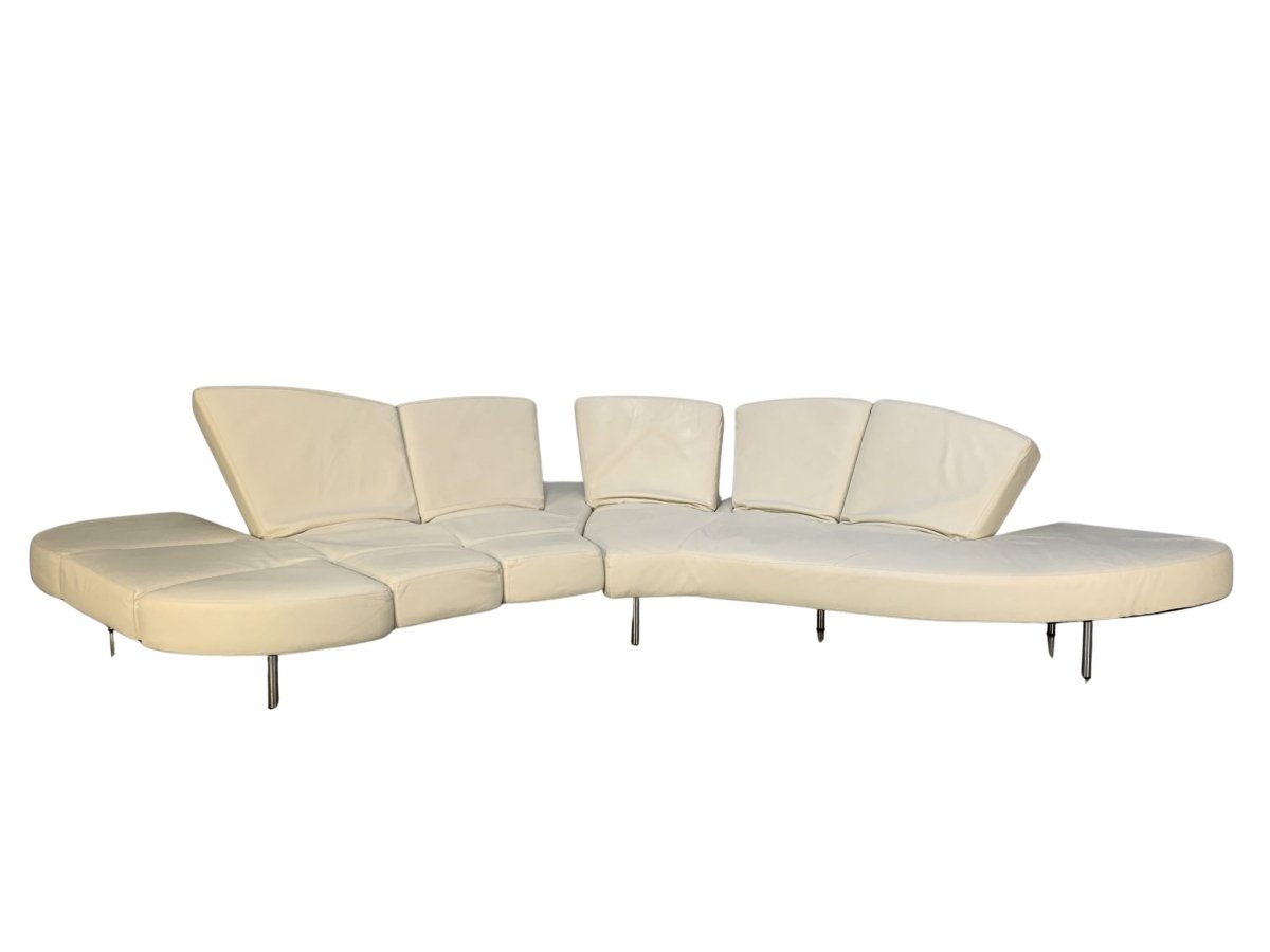 Edra Flap FLP010 SX Sofa - In White Leather @ REHAUS