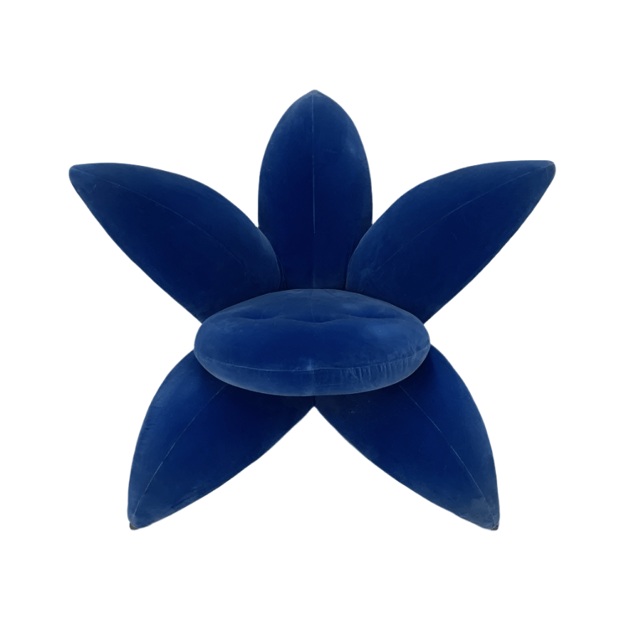 Edra Getsuen Lily Armchair - In Blue Velvet @ REHAUS