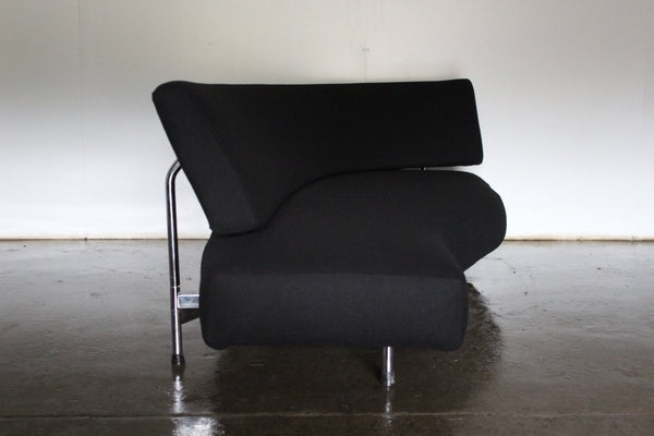 Edra Shark Sofa Chaise - In Jet Black Wool @ REHAUS