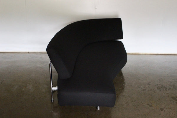 Edra Shark Sofa Chaise - In Jet Black Wool @ REHAUS