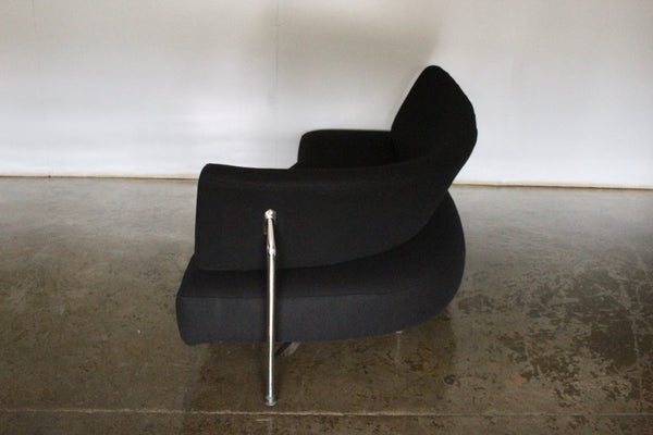 Edra Shark Sofa Chaise - In Jet Black Wool @ REHAUS