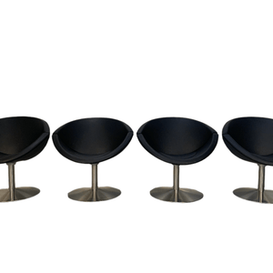 Erik Jorgensen Apollo EJ 96 Chairs in Dark Black Brown Leather, Set of 4 @ REHAUS