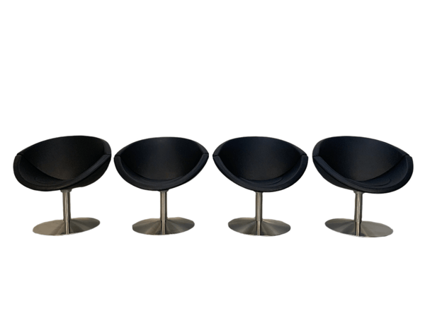 Erik Jorgensen Apollo EJ 96 Chairs in Dark Black Brown Leather, Set of 4 @ REHAUS