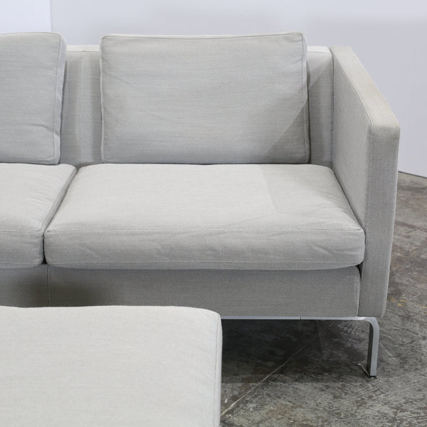 Erik Jørgensen Grey Fabric Sofa & Footstool @ REHAUS