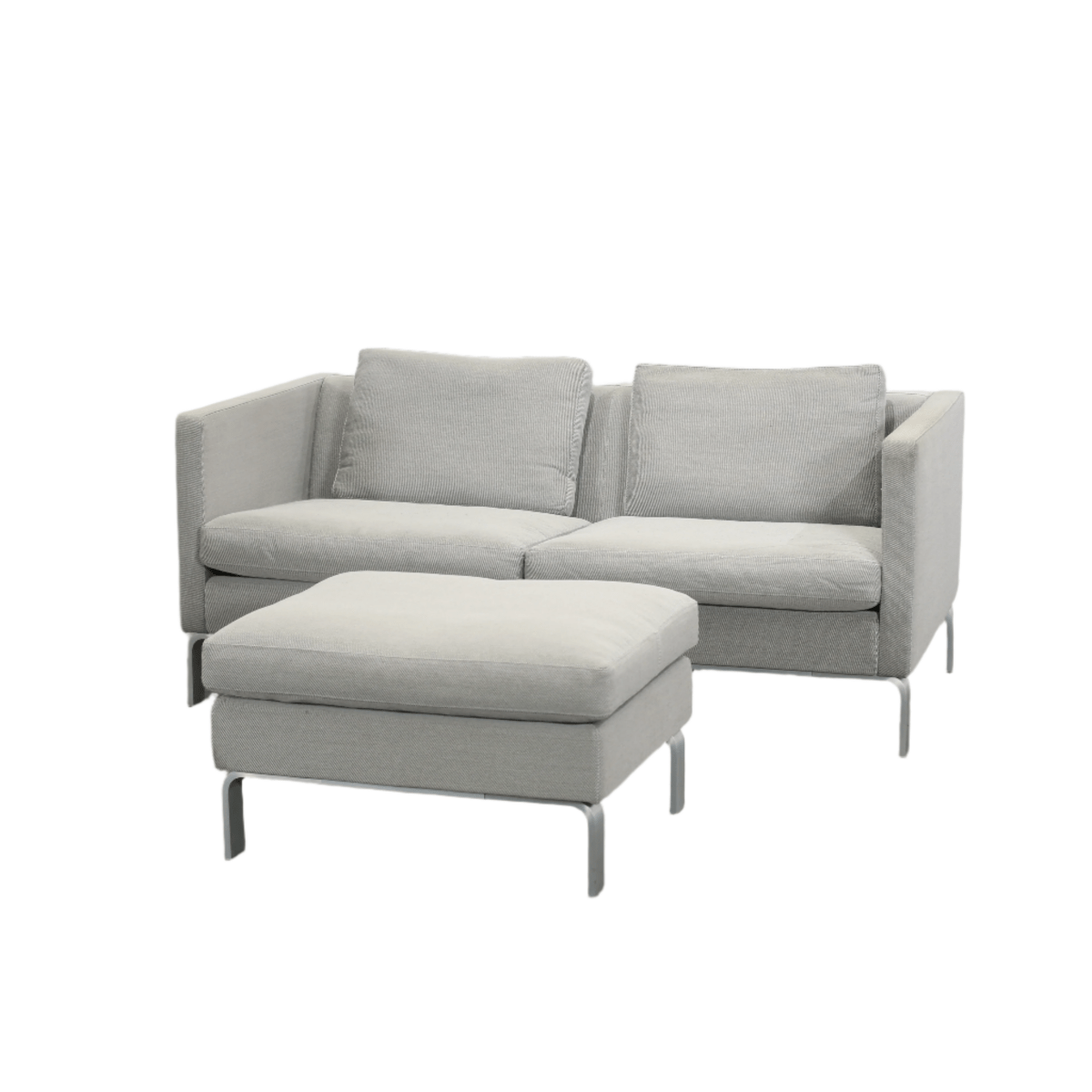 Erik Jørgensen Grey Fabric Sofa & Footstool @ REHAUS