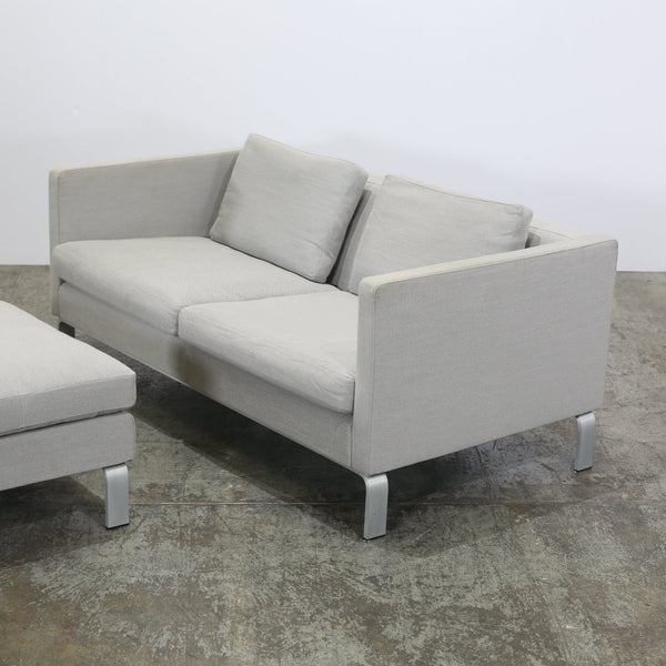 Erik Jørgensen Grey Fabric Sofa & Footstool @ REHAUS