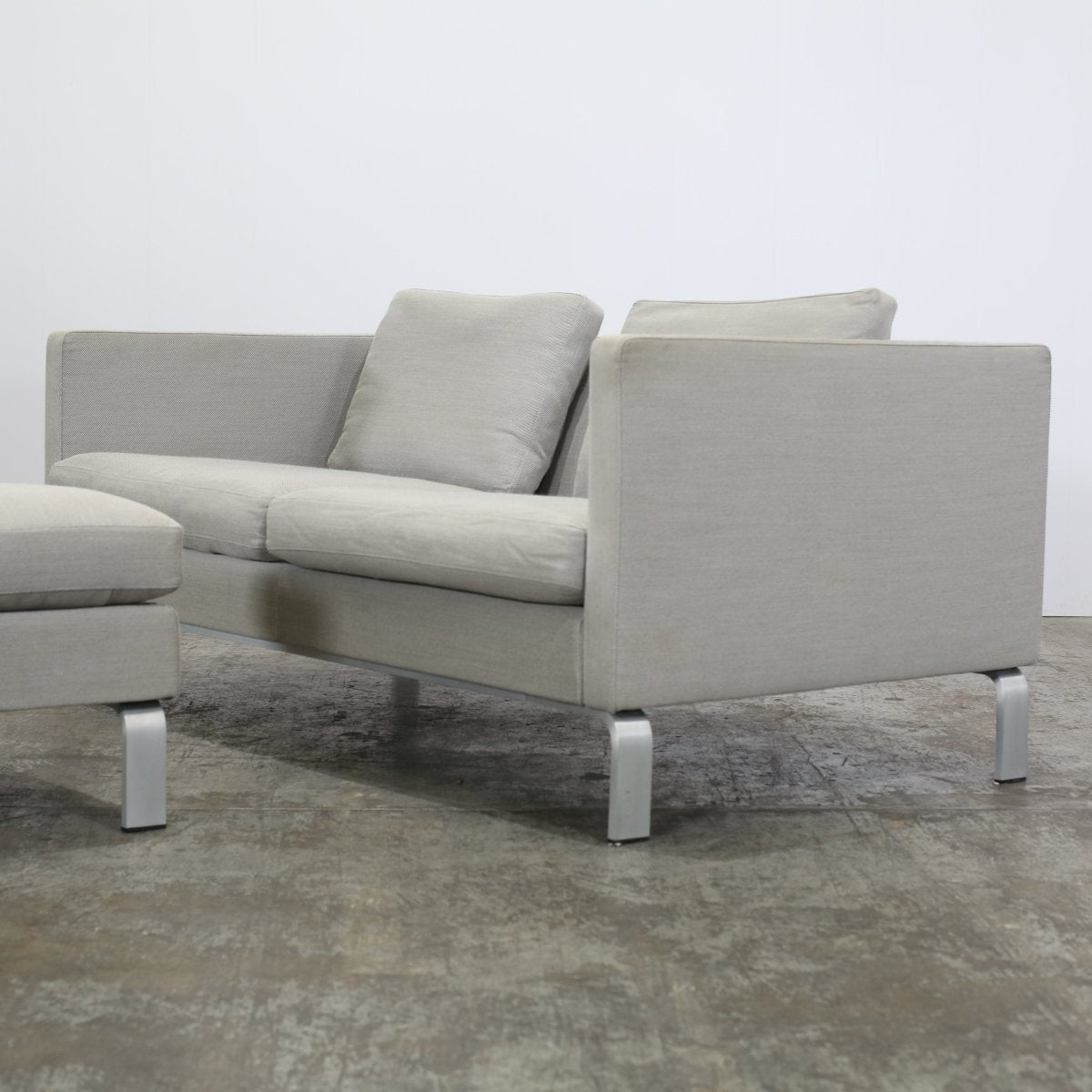 Erik Jørgensen Grey Fabric Sofa & Footstool @ REHAUS