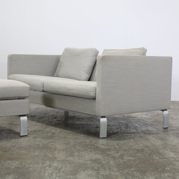 Erik Jørgensen Grey Fabric Sofa & Footstool @ REHAUS