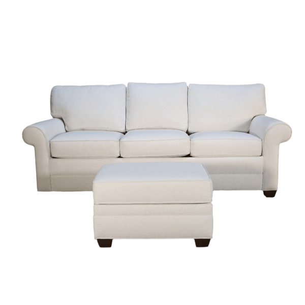 Ethan Allen Bennett Roll Arm Sleeper Sofa & Ottoman @ REHAUS