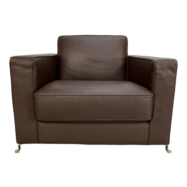 Flexform Bob Movement Armchair in Dark Brown Leather @ REHAUS