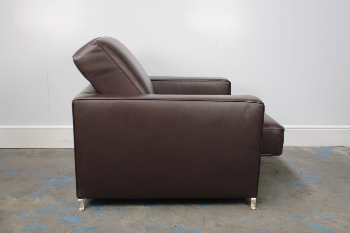 Flexform Bob Movement Armchair in Dark Brown Leather @ REHAUS