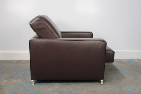 Flexform Bob Movement Armchair in Dark Brown Leather @ REHAUS