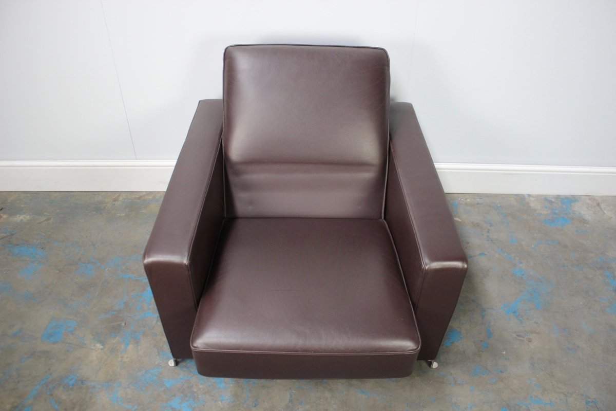 Flexform Bob Movement Armchair in Dark Brown Leather @ REHAUS