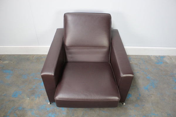 Flexform Bob Movement Armchair in Dark Brown Leather @ REHAUS