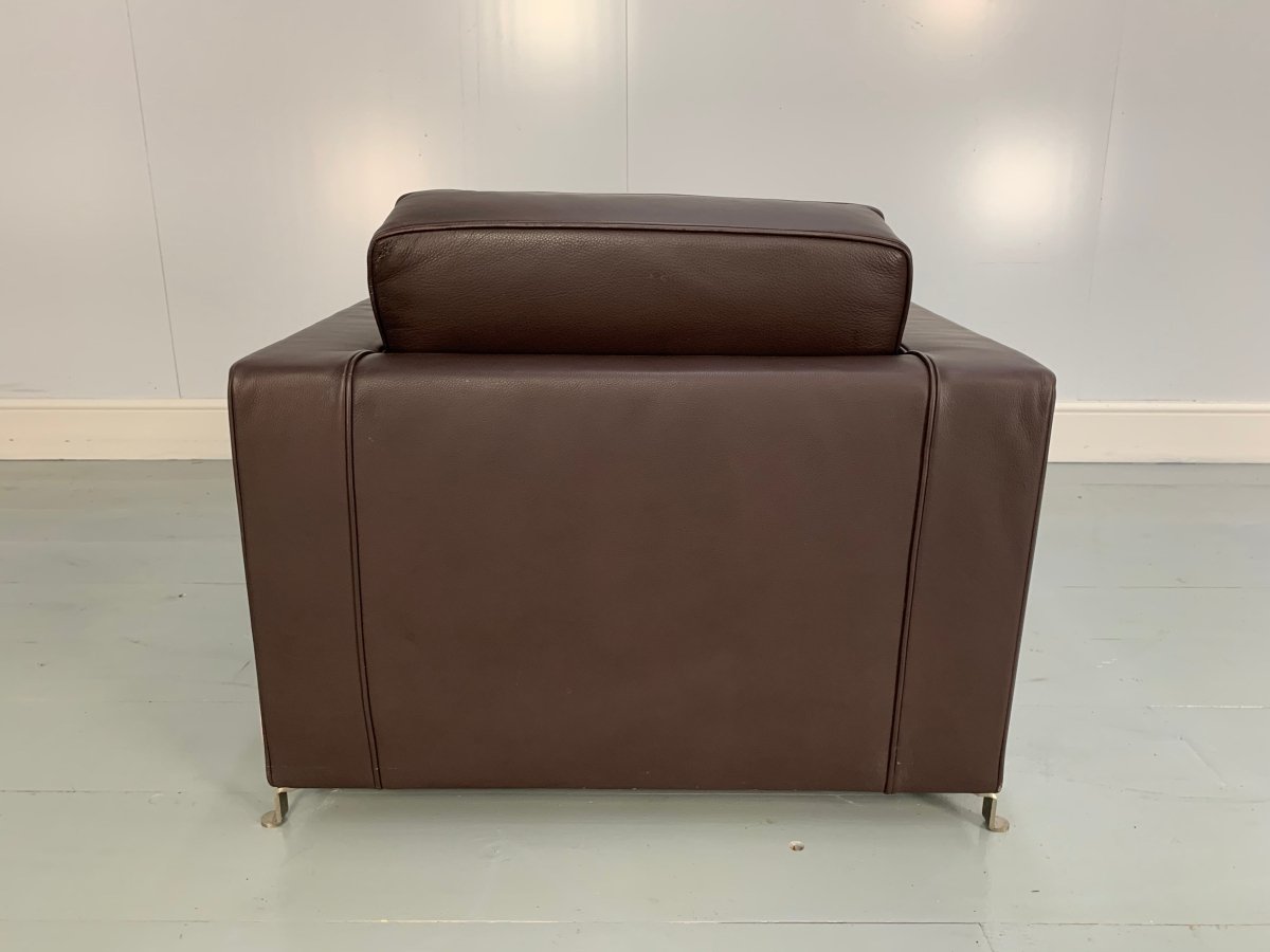 Flexform Bob Movement Armchair in Dark Brown Leather @ REHAUS