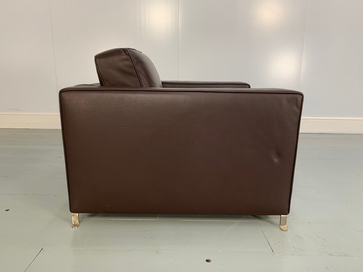 Flexform Bob Movement Armchair in Dark Brown Leather @ REHAUS