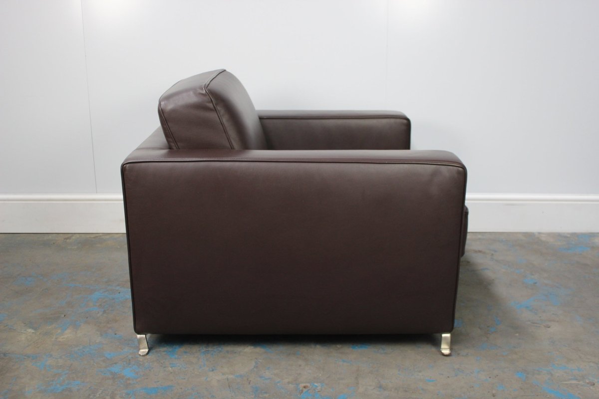 Flexform Bob Movement Armchair in Dark Brown Leather @ REHAUS