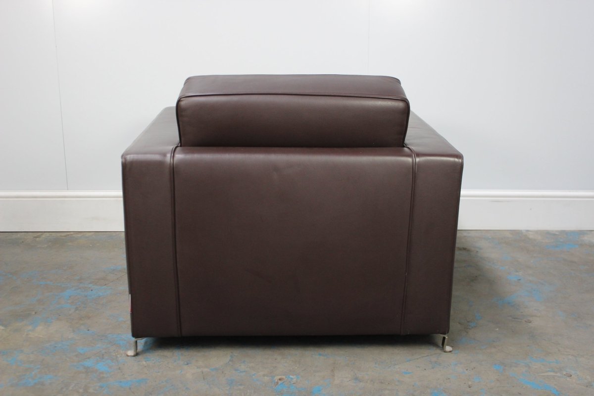 Flexform Bob Movement Armchair in Dark Brown Leather @ REHAUS