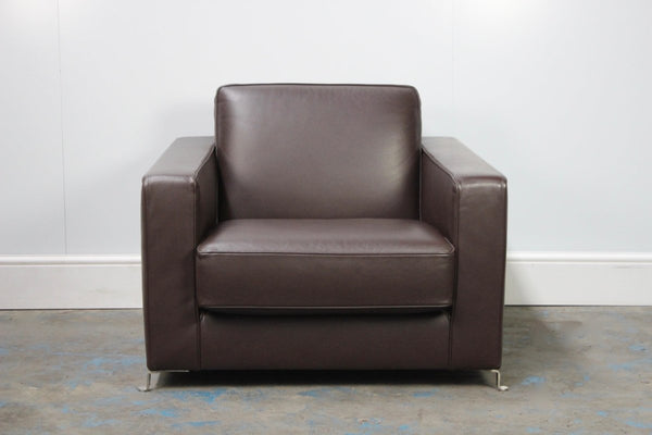 Flexform Bob Movement Armchair in Dark Brown Leather @ REHAUS