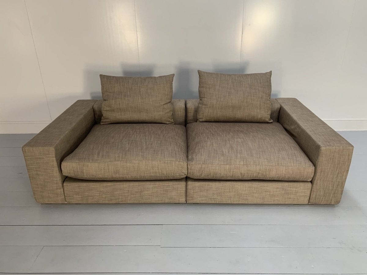 Flexform Groundpiece Sofa & 2 Armchair Suite - In Woven Linen @ REHAUS
