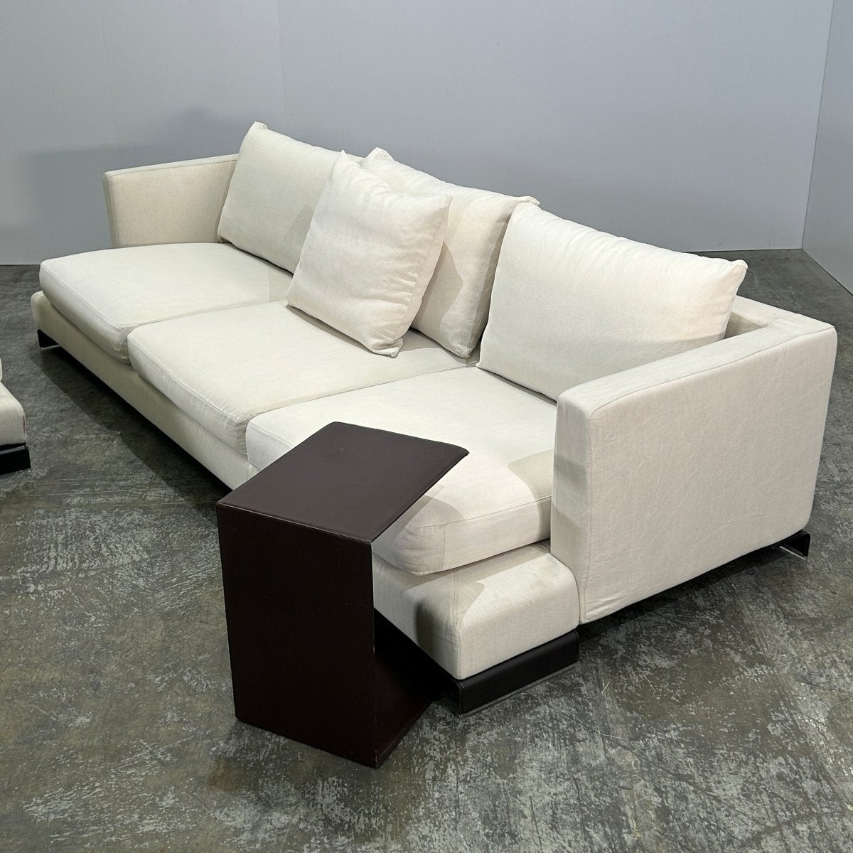 Flexform Long Island L Shaped Sofa, Ottoman and Brown Unit @ REHAUS