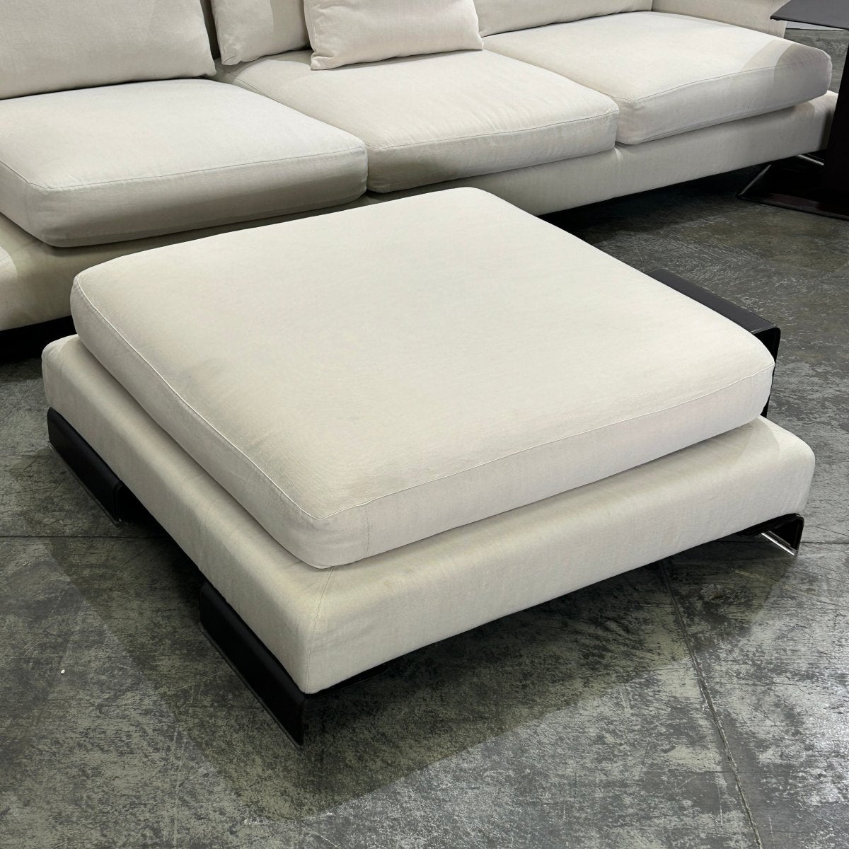 Flexform Long Island L Shaped Sofa, Ottoman and Brown Unit @ REHAUS
