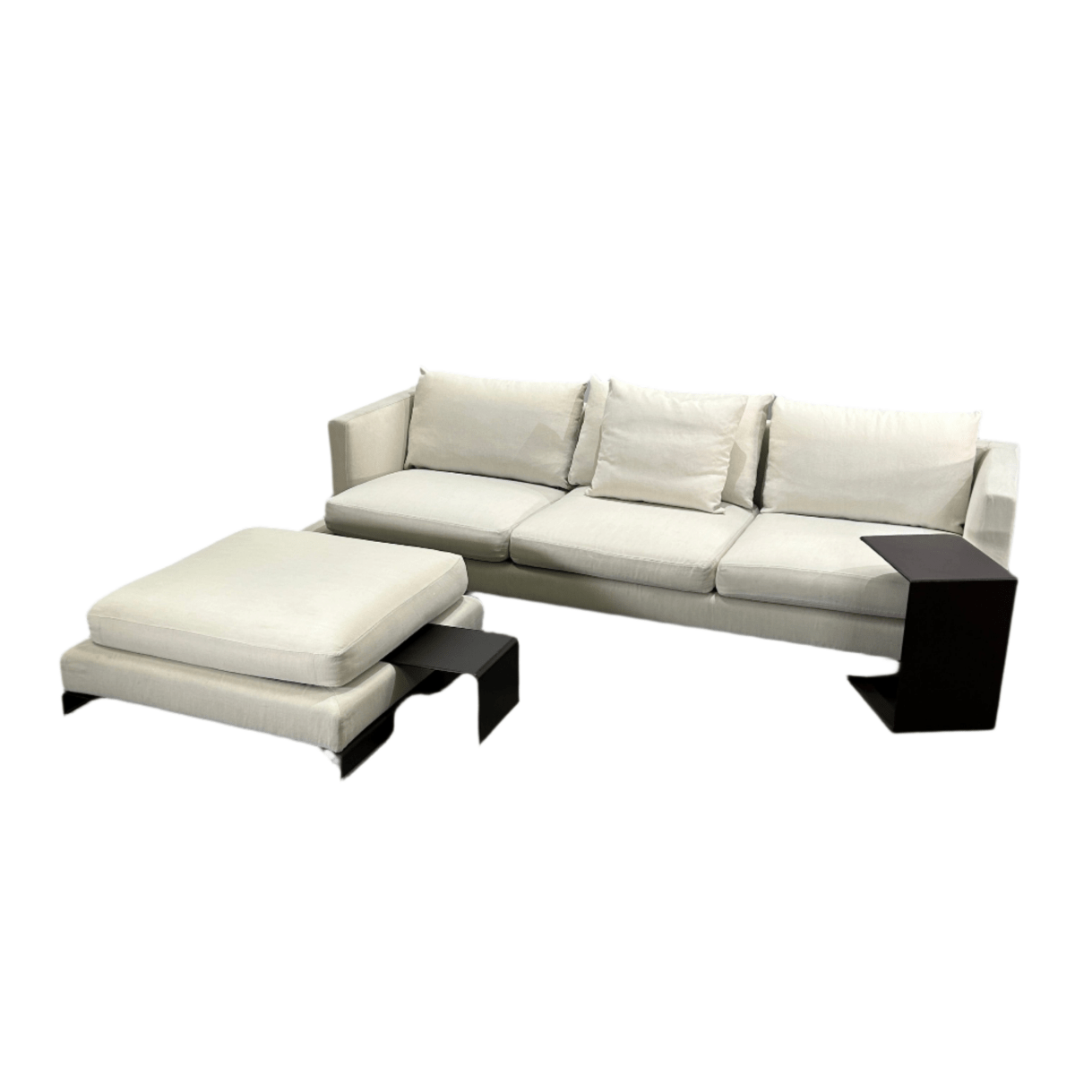 Flexform Long Island L Shaped Sofa, Ottoman and Brown Unit @ REHAUS