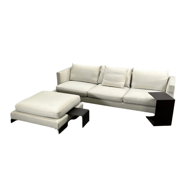 Flexform Long Island L Shaped Sofa, Ottoman and Brown Unit @ REHAUS