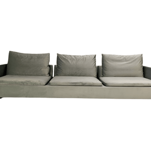 Flexform Resort Sofa - in Silver Grey Velvet Fabric @ REHAUS