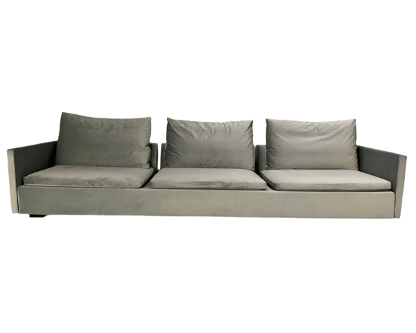 Flexform Resort Sofa - in Silver Grey Velvet Fabric @ REHAUS