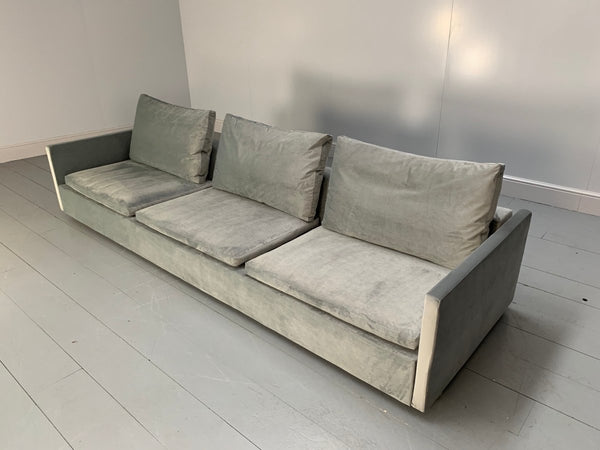 Flexform Resort Sofa - in Silver Grey Velvet Fabric @ REHAUS