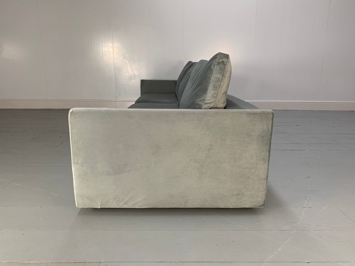 Flexform Resort Sofa - in Silver Grey Velvet Fabric @ REHAUS