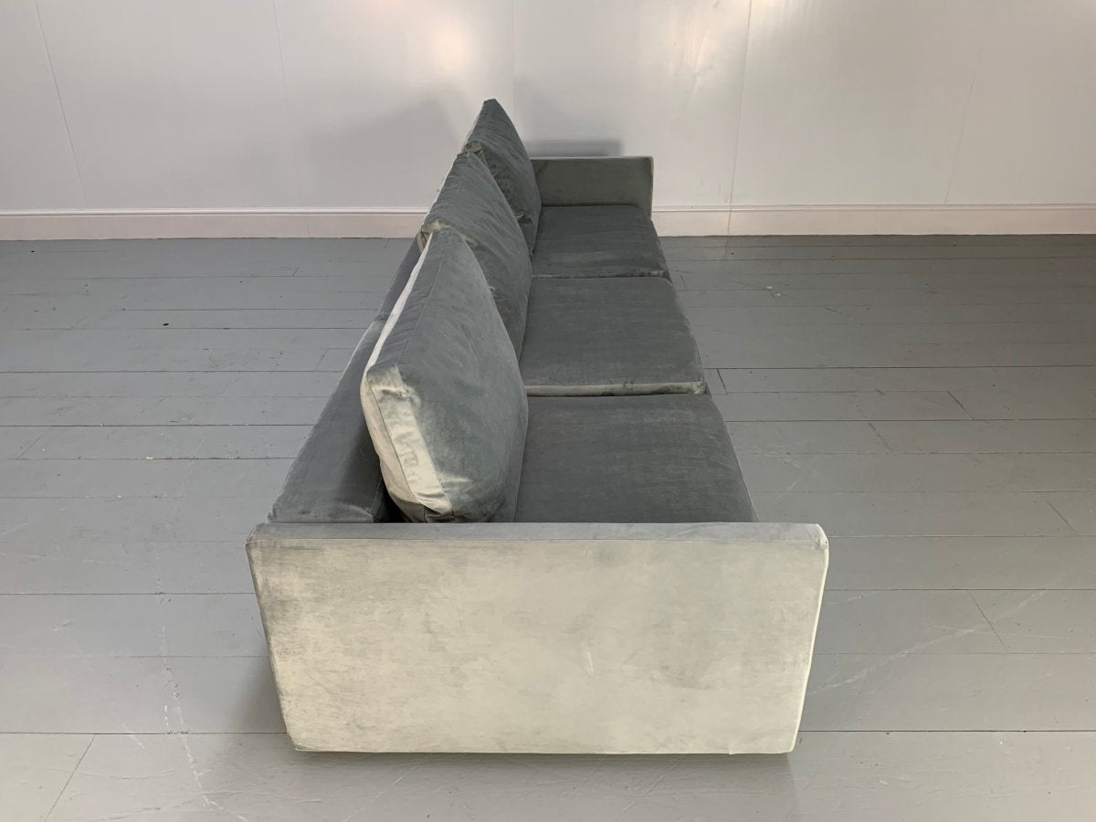 Flexform Resort Sofa - in Silver Grey Velvet Fabric @ REHAUS