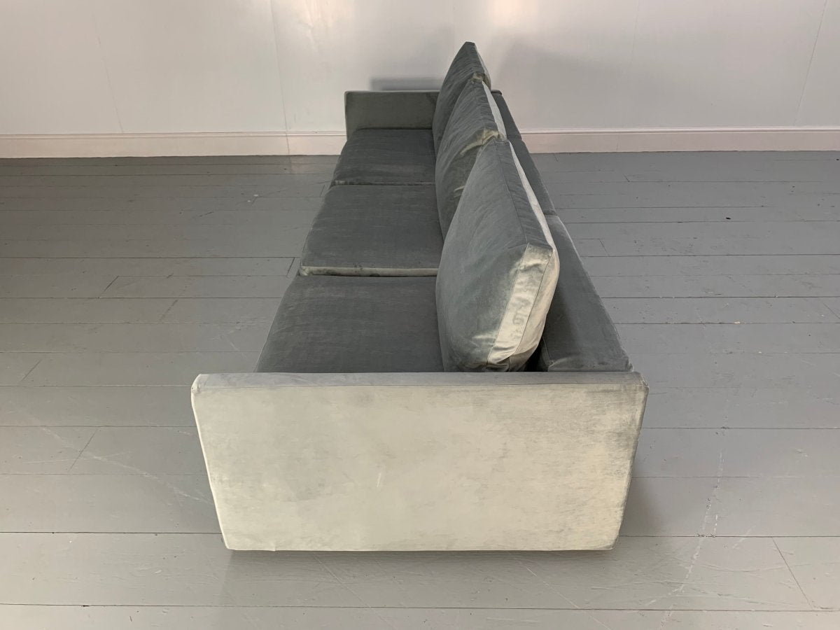 Flexform Resort Sofa - in Silver Grey Velvet Fabric @ REHAUS
