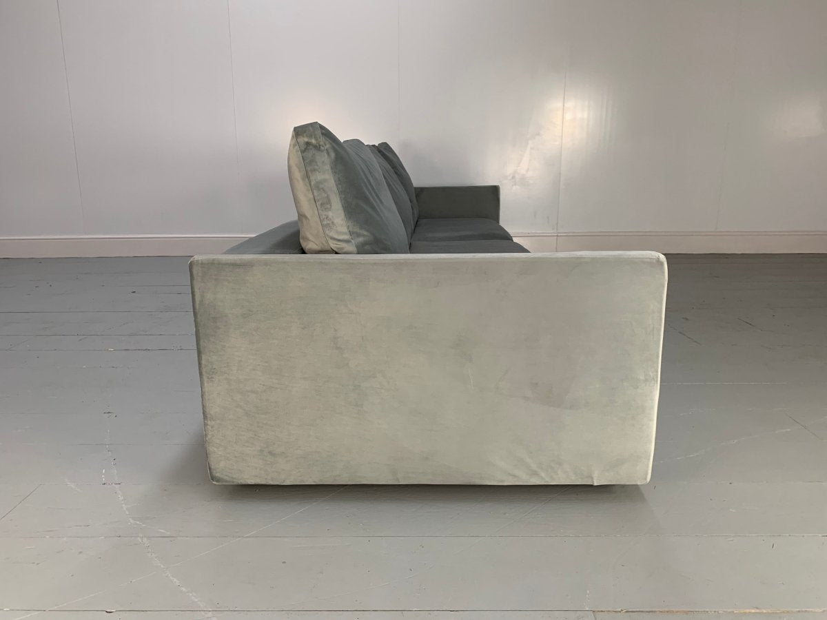 Flexform Resort Sofa - in Silver Grey Velvet Fabric @ REHAUS